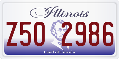 IL license plate Z502986