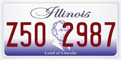 IL license plate Z502987