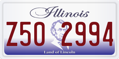 IL license plate Z502994
