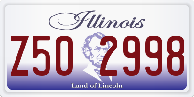 IL license plate Z502998