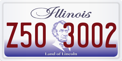 IL license plate Z503002