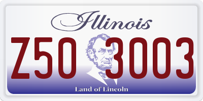 IL license plate Z503003