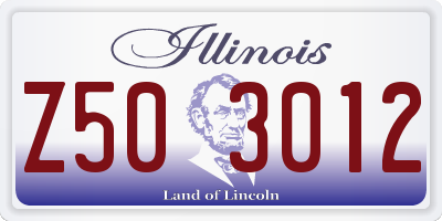 IL license plate Z503012