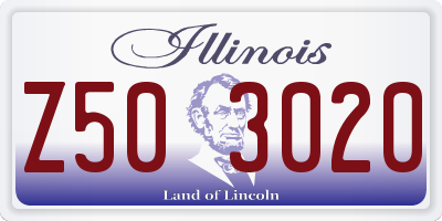 IL license plate Z503020