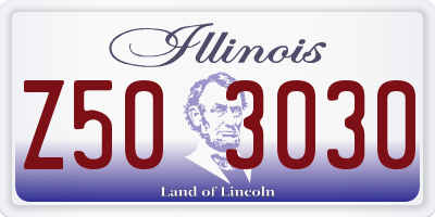 IL license plate Z503030