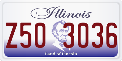 IL license plate Z503036