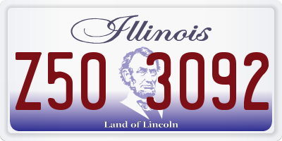 IL license plate Z503092