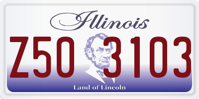 IL license plate Z503103