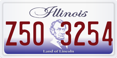 IL license plate Z503254