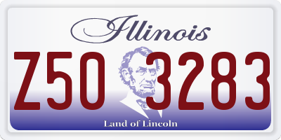 IL license plate Z503283
