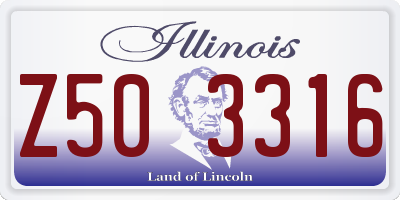 IL license plate Z503316