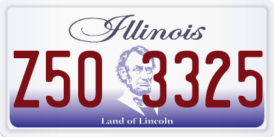 IL license plate Z503325