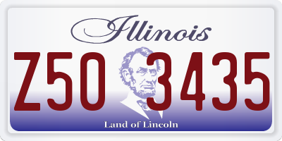 IL license plate Z503435