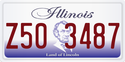 IL license plate Z503487