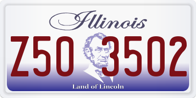 IL license plate Z503502