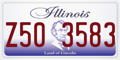 IL license plate Z503583