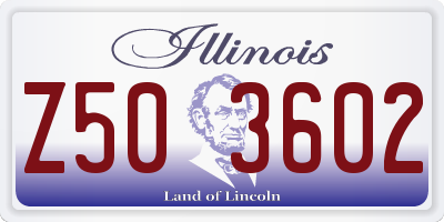 IL license plate Z503602