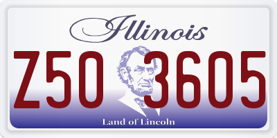 IL license plate Z503605
