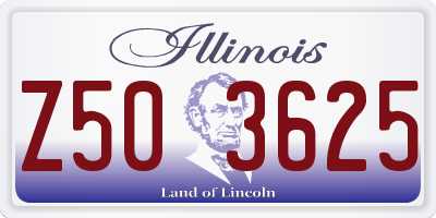 IL license plate Z503625