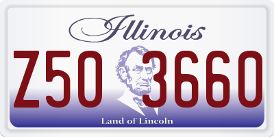 IL license plate Z503660