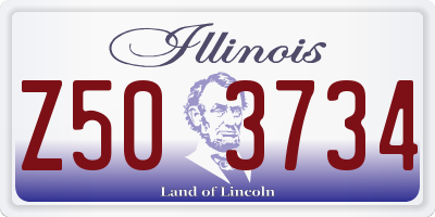 IL license plate Z503734