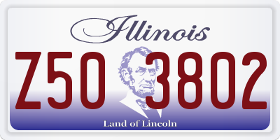 IL license plate Z503802