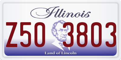 IL license plate Z503803