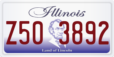 IL license plate Z503892