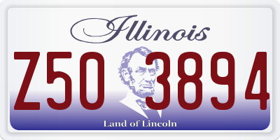 IL license plate Z503894