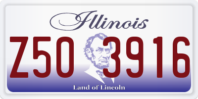 IL license plate Z503916