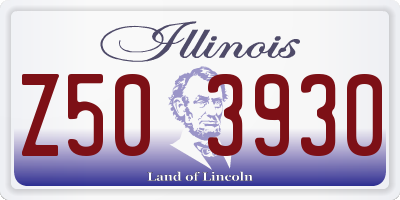 IL license plate Z503930