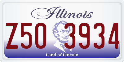 IL license plate Z503934