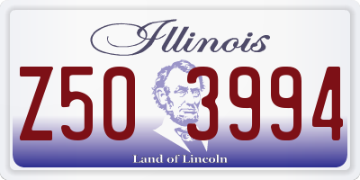 IL license plate Z503994