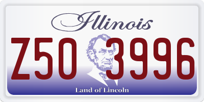 IL license plate Z503996