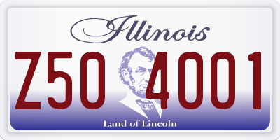 IL license plate Z504001