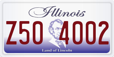 IL license plate Z504002
