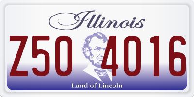 IL license plate Z504016