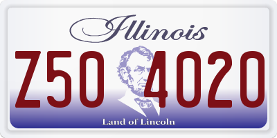 IL license plate Z504020