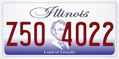 IL license plate Z504022