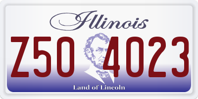 IL license plate Z504023