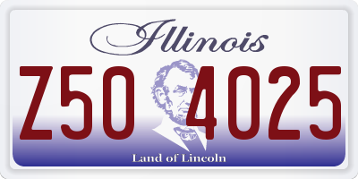 IL license plate Z504025