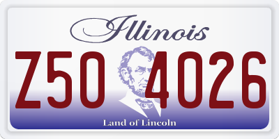 IL license plate Z504026