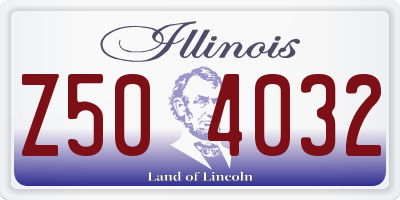 IL license plate Z504032