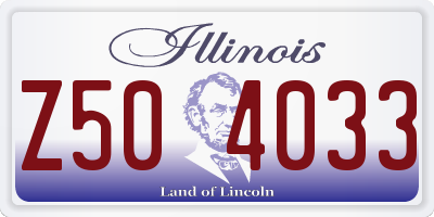 IL license plate Z504033