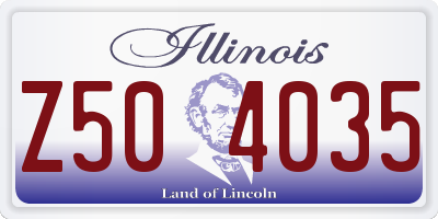 IL license plate Z504035