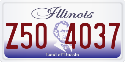 IL license plate Z504037
