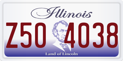 IL license plate Z504038