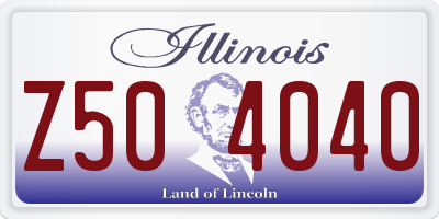 IL license plate Z504040