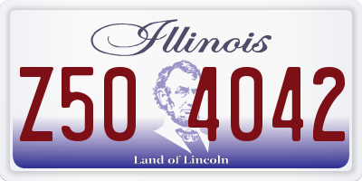 IL license plate Z504042