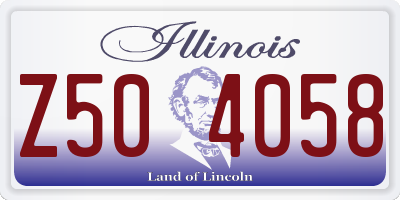 IL license plate Z504058